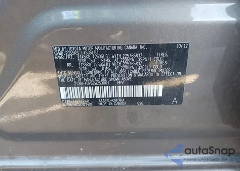 2012 Toyota Rav4 из США, поврежденный, VIN 2T3BF4DV5CW253061